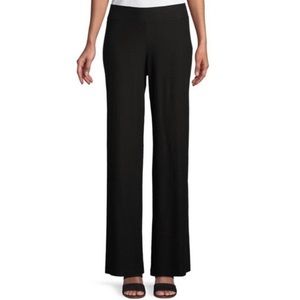 Eileen Fisher Washable Flex Ponte Black Wide Leg Pant
